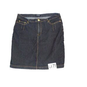 Vintage Good Time Women's Size 2X Dark Wash Denim Skirt Zippered Back Pockets